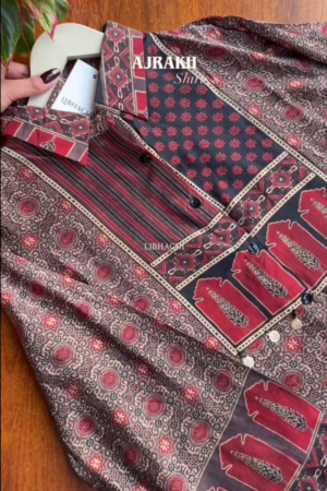 Beautiful Ajrak Printed Tops - Red