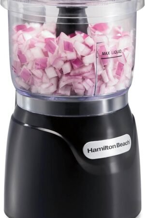 Electric Vegetable Chopper & Mini Food Processor, 3-Cup, 350 Watts, for Dicing, Mincing, and Puree, Black