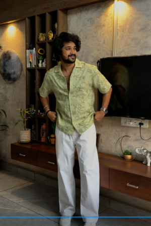 The Verdant Vine Embroidered Cuban Shirt