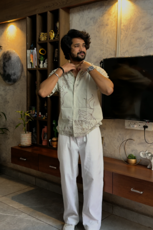 The Artisan Flora Line-Art Cuban Shirt