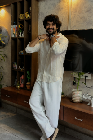 The Horizon Pinstripe Linen-Blend Shirt