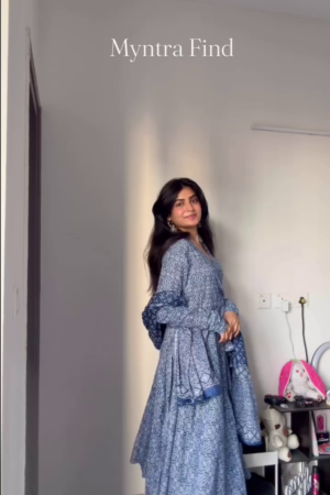 Printed Anarkali Kurta, Bottom & Dupatta Set