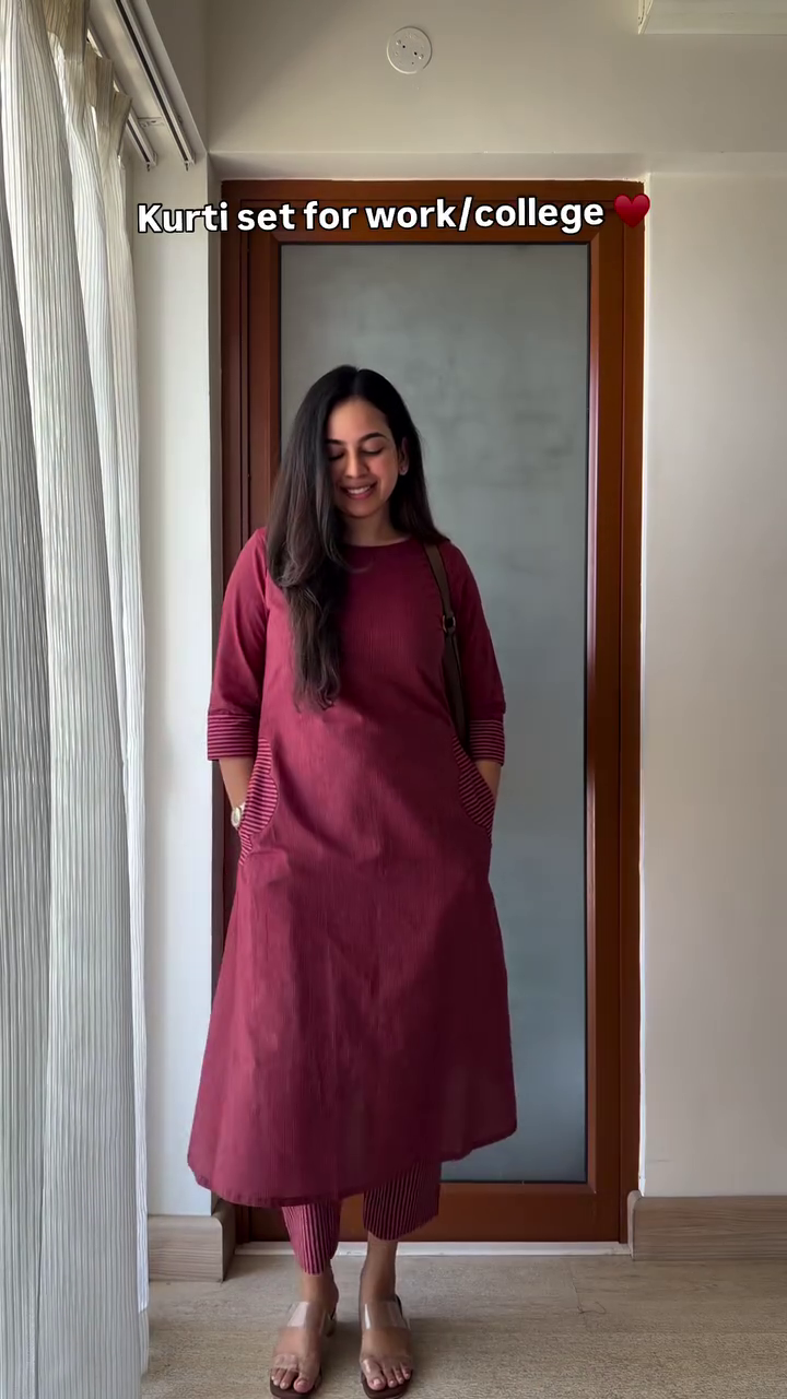 Women Solid Cotton Blend A-line Kurta