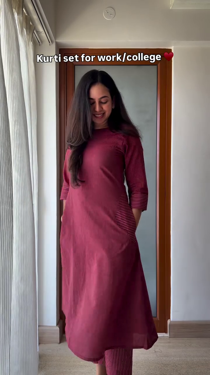 Women Solid Cotton Blend A-line Kurta - Image 3
