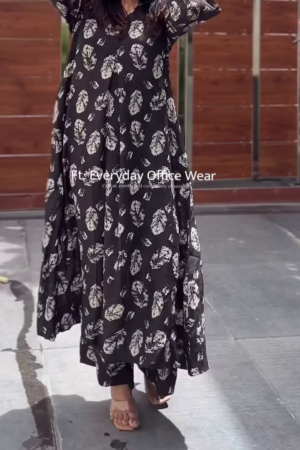 Women Printed Viscose Rayon Anarkali Kurta
