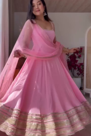 Embroidered Silk Blend Stitched Anarkali Gown