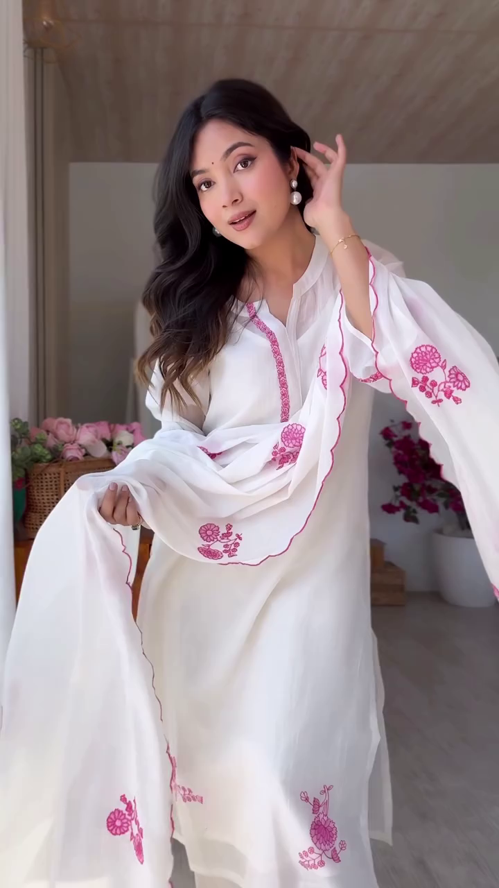Embroidered Straight A-Line Kurta Suit Set