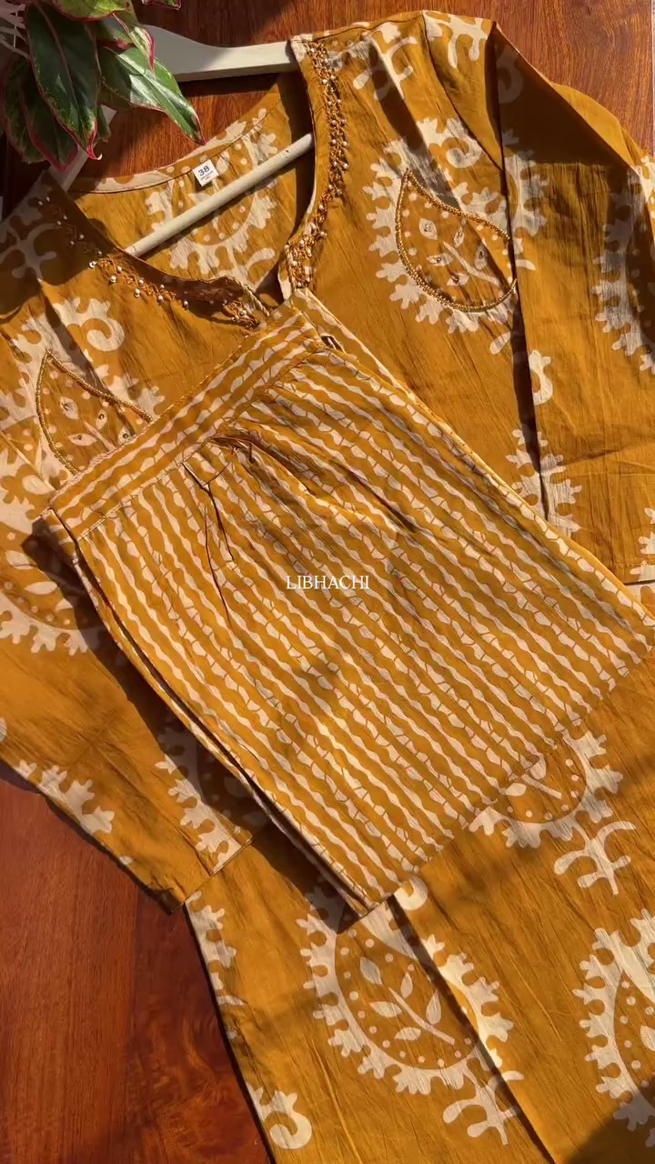 Ethnic Motifs Printed Regular Thread Work Pure Cotton Kurta with Trousers & With Dupatta - Image 2