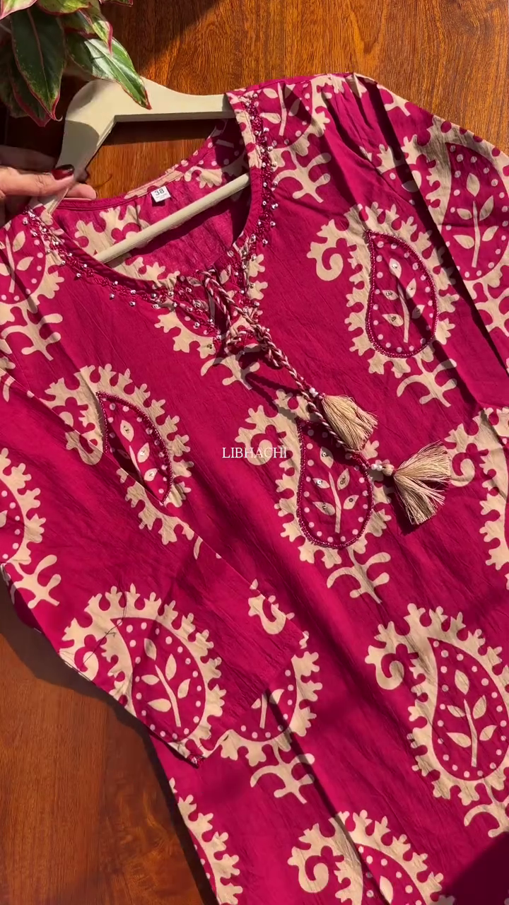 Ethnic Motifs Printed Regular Thread Work Pure Cotton Kurta with Trousers & With Dupatta - Image 5
