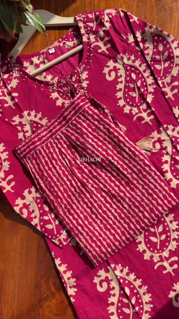 Ethnic Motifs Printed Regular Thread Work Pure Cotton Kurta with Trousers & With Dupatta - Image 4