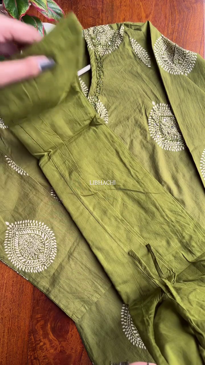 Pure Cotton Straight Kurta Sets with Palazzos Pants & Dupatta - Image 2