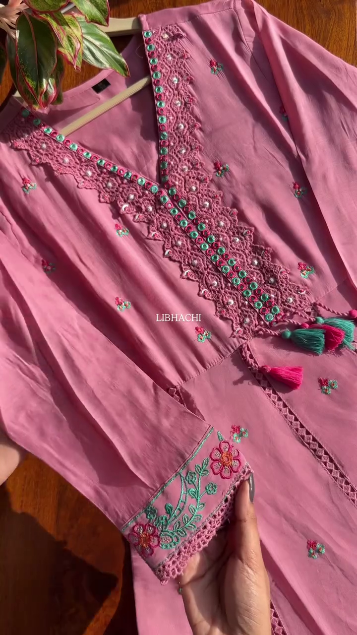 Women Embroidered Kurta, Palazzo & Dupatta Set - Image 2