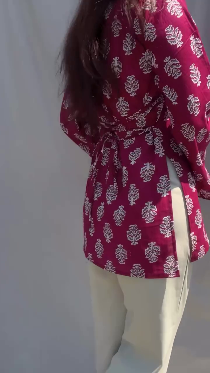 Women Floral Print Pure Cotton Straight Kurta - Image 2