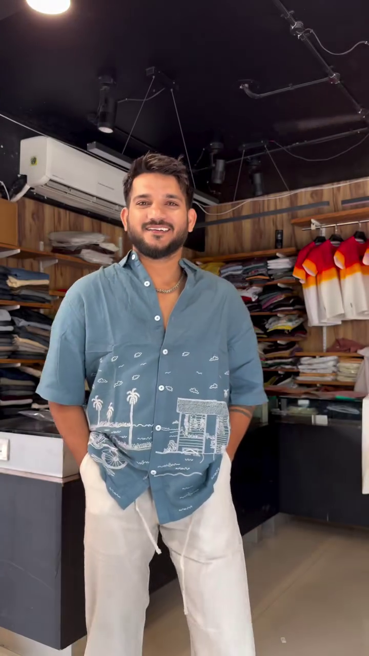 Men’s Linen Embroidered Shirt - Image 2