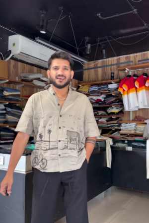 Men’s Linen Embroidered Shirt
