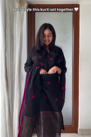 Premium Black Kurta Set