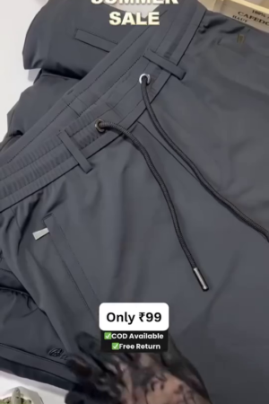 Men Solid Grey Track Pant