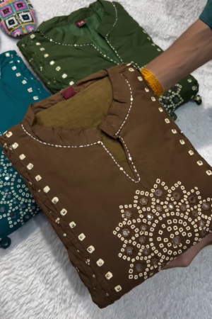 Bandhani Printed Flared Kurta