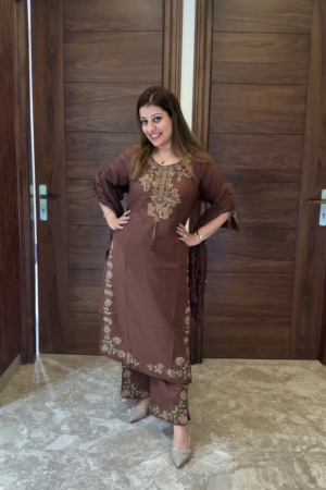 Ivory Gold Festive Anarkali Suit Set