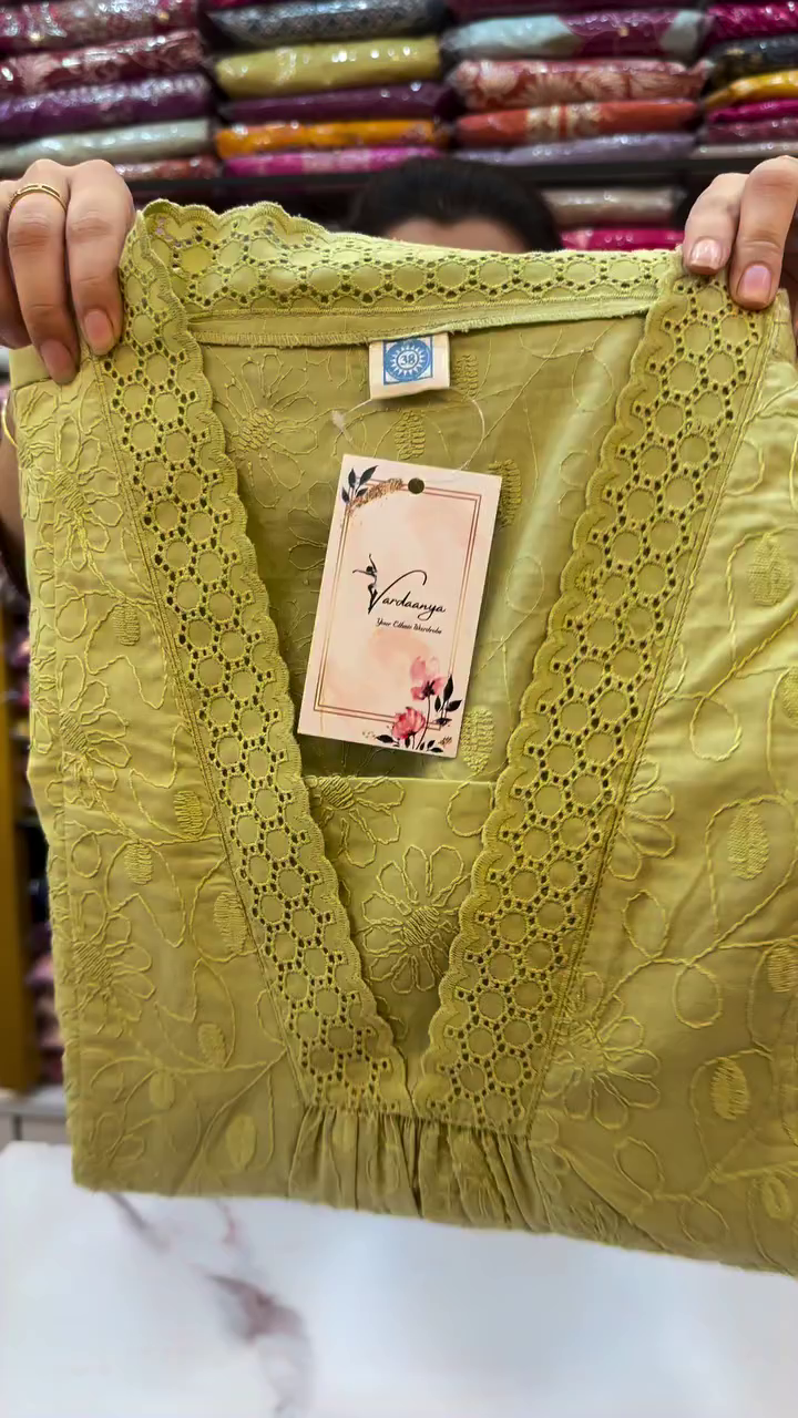 Lime Green Jacquard Kurta Pant Set - Image 2