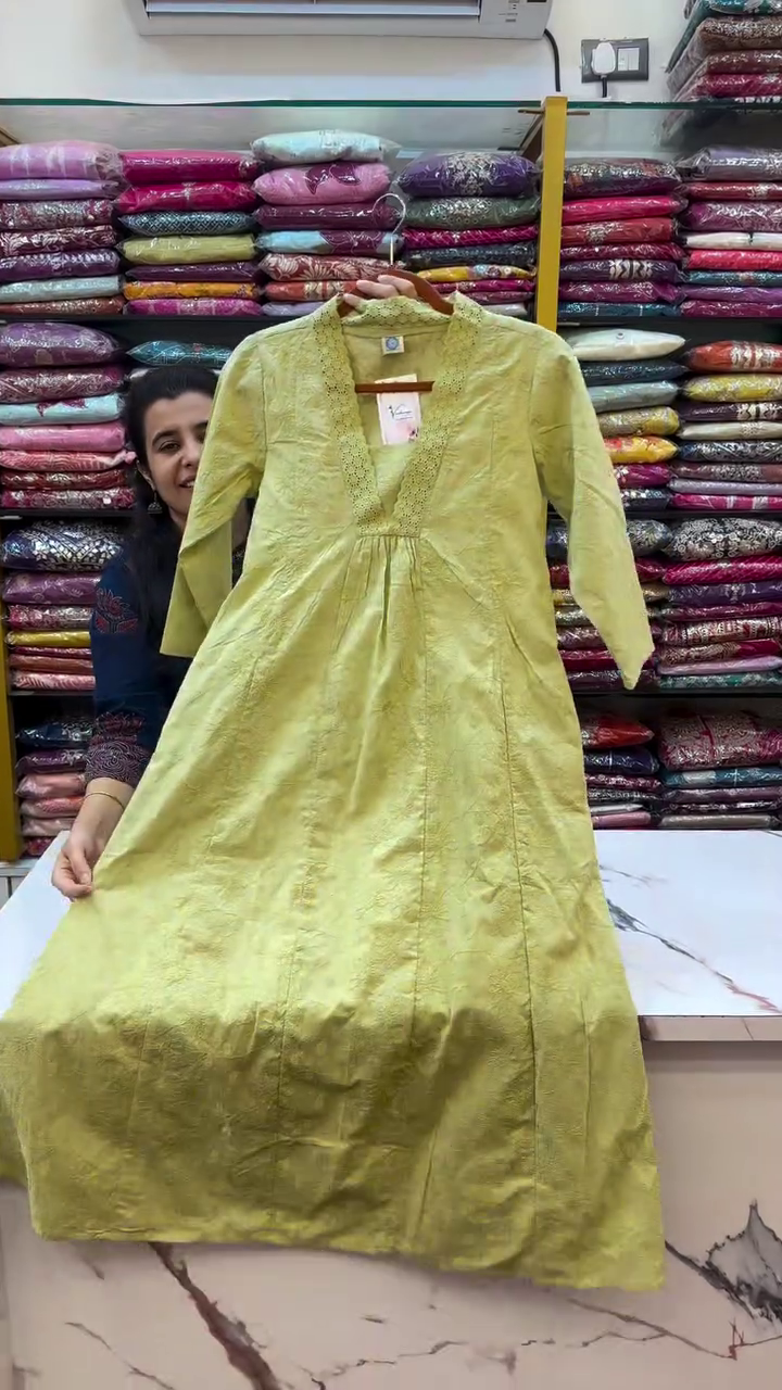 Lime Green Jacquard Kurta Pant Set - Image 3