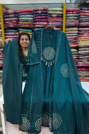 Teal Green Bandhani Inspired Suit Set