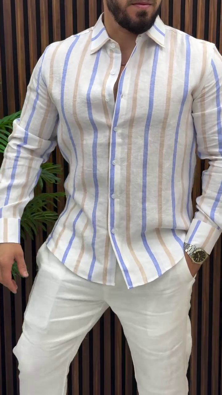 Men's Premium Vertical Stripe Casual Shirt