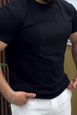 Men's Minimal Print Crew Neck T-Shirt
