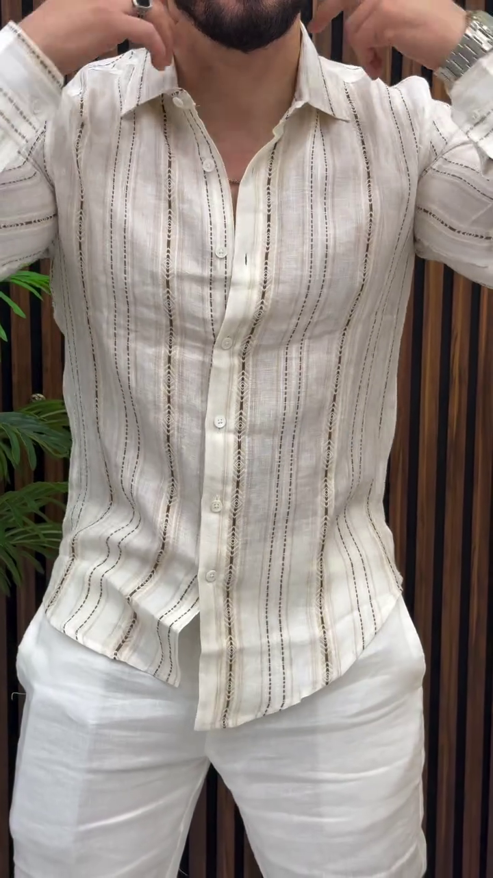 Men's Premium Self Design Casual Shirt - Image 2