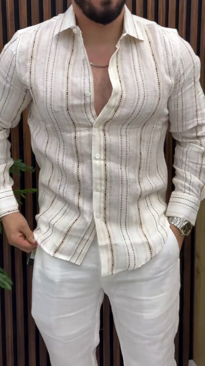 Men's Premium Self Design Casual Shirt
