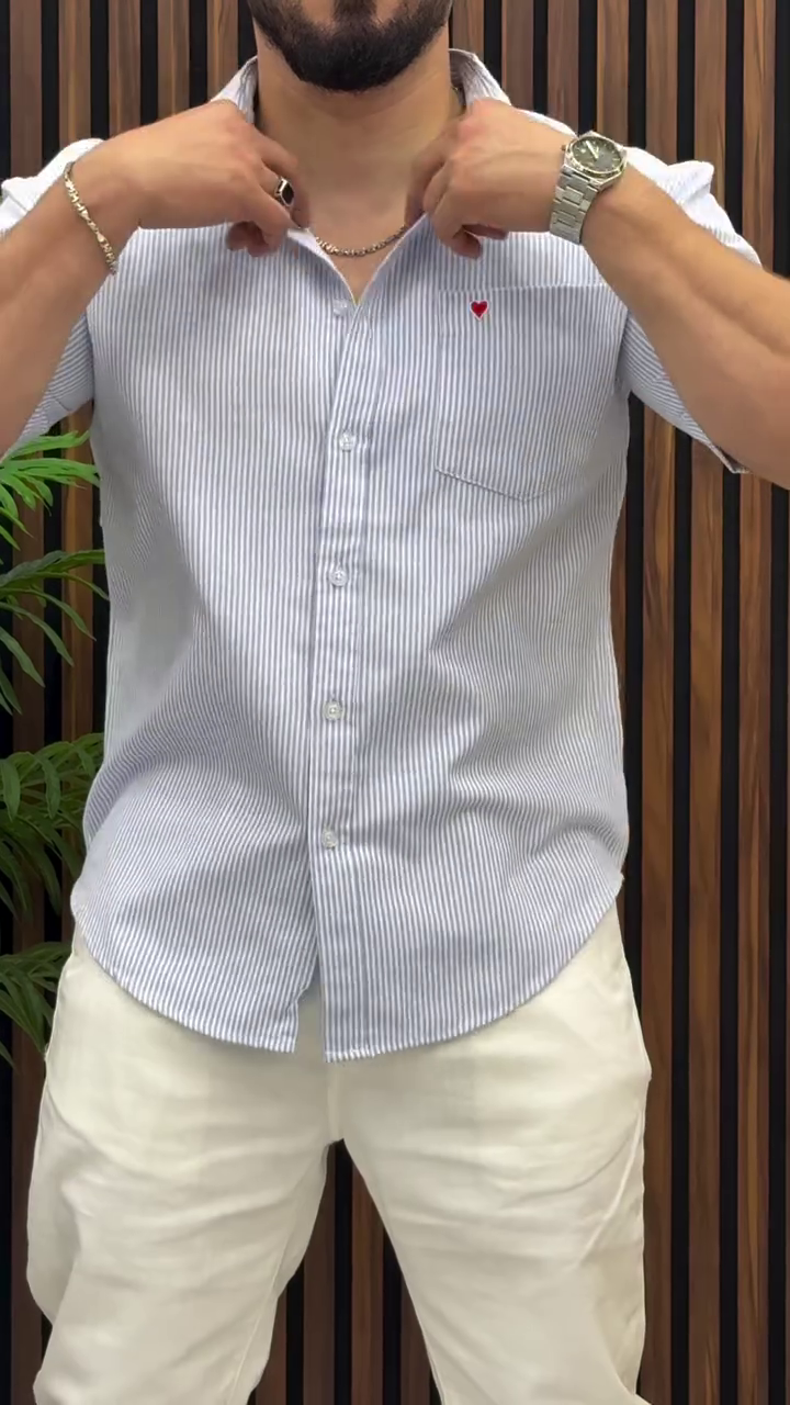 Men's Fine Stripe Formal Casual Shirt - Image 3