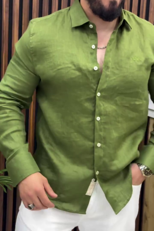 Men's Premium Solid Linen Shirt