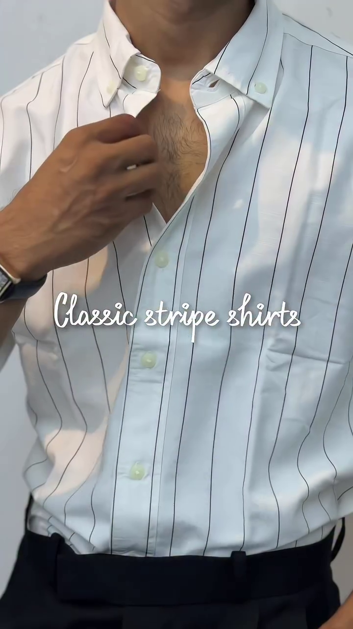 Men's Pinstripe Casual Shirt - Image 2