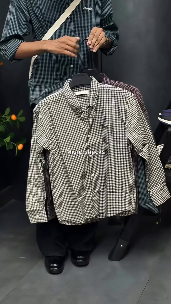 Men's Micro Check Casual Shirt
