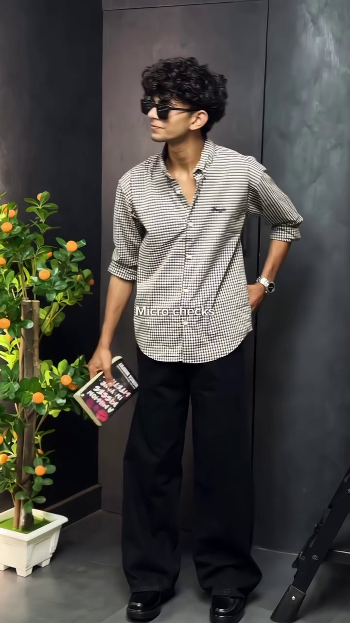 Men's Micro Check Casual Shirt - Image 2