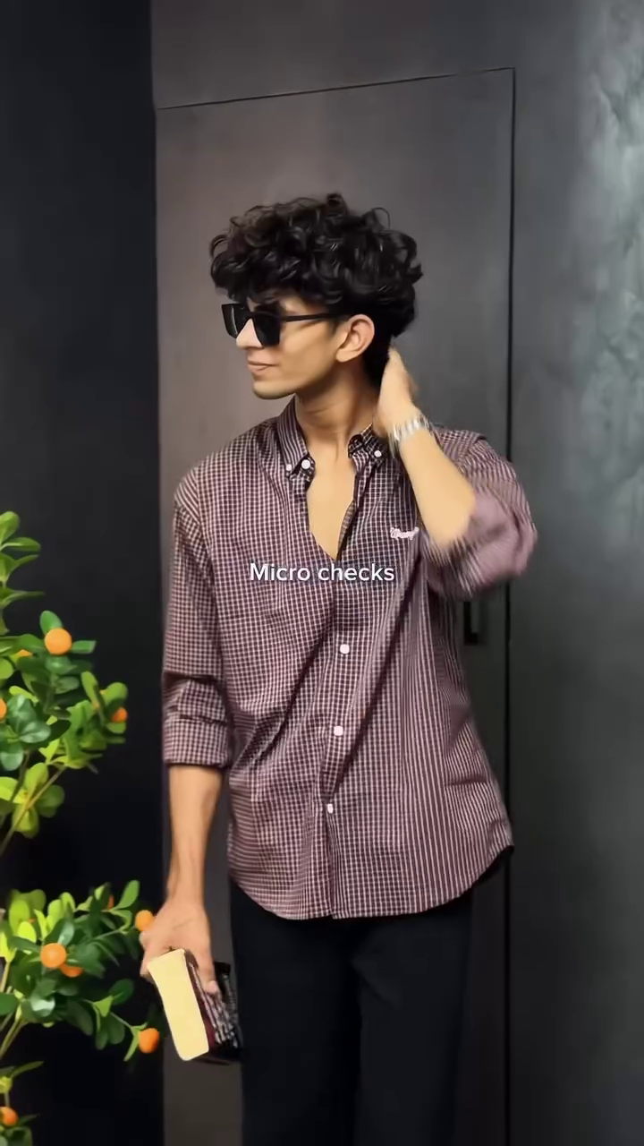 Men's Micro Check Casual Shirt - Image 3