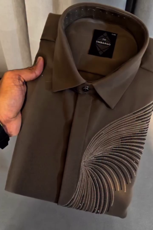 Men's Rhinestone Wave Designer Shirt