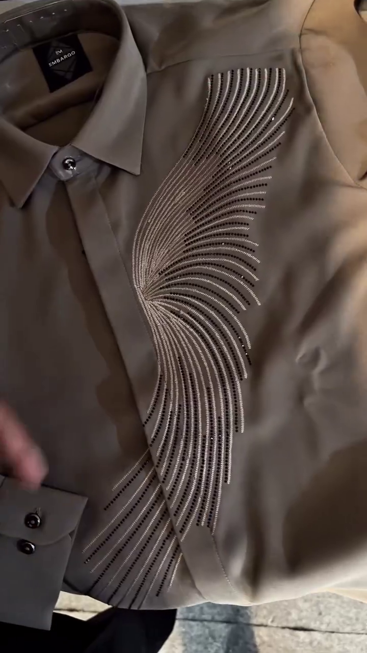 Men's Rhinestone Wave Designer Shirt - Image 2