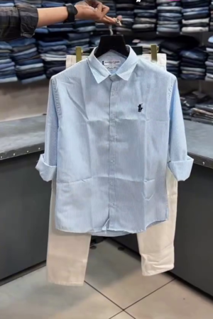 Men's Premium Pinstripe Casual Shirt & Trouser Combo