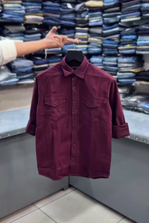 Men's Solid Utility Casual Shirt