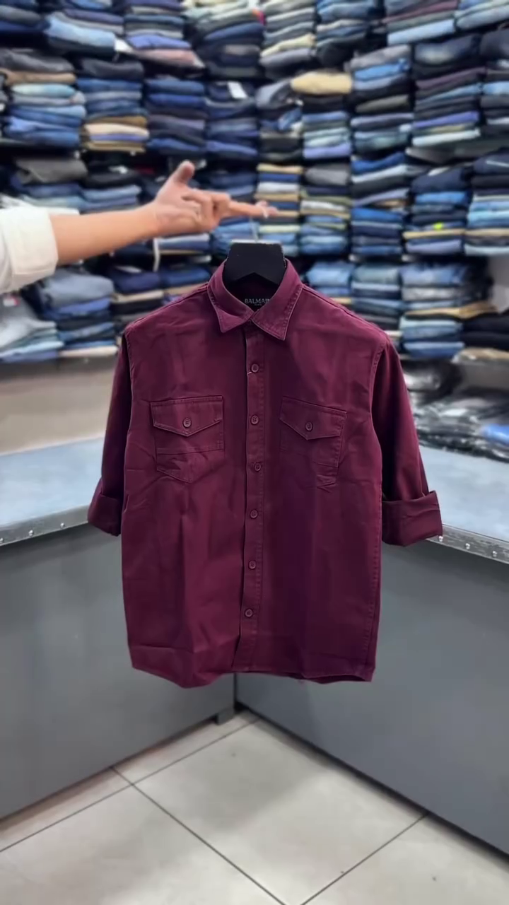 Men's Solid Utility Casual Shirt