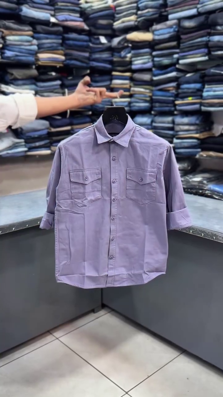 Men's Solid Utility Casual Shirt - Image 4