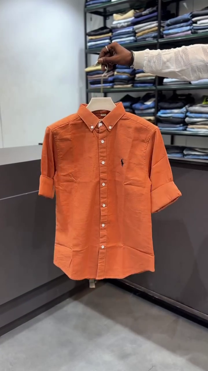 Men's Solid Button Down Casual Shirt - Image 7