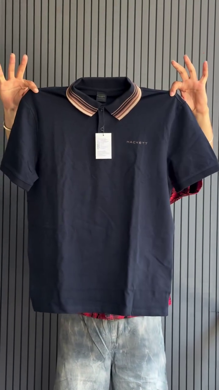 Men's Contrast Collar Solid Polo T-Shirt