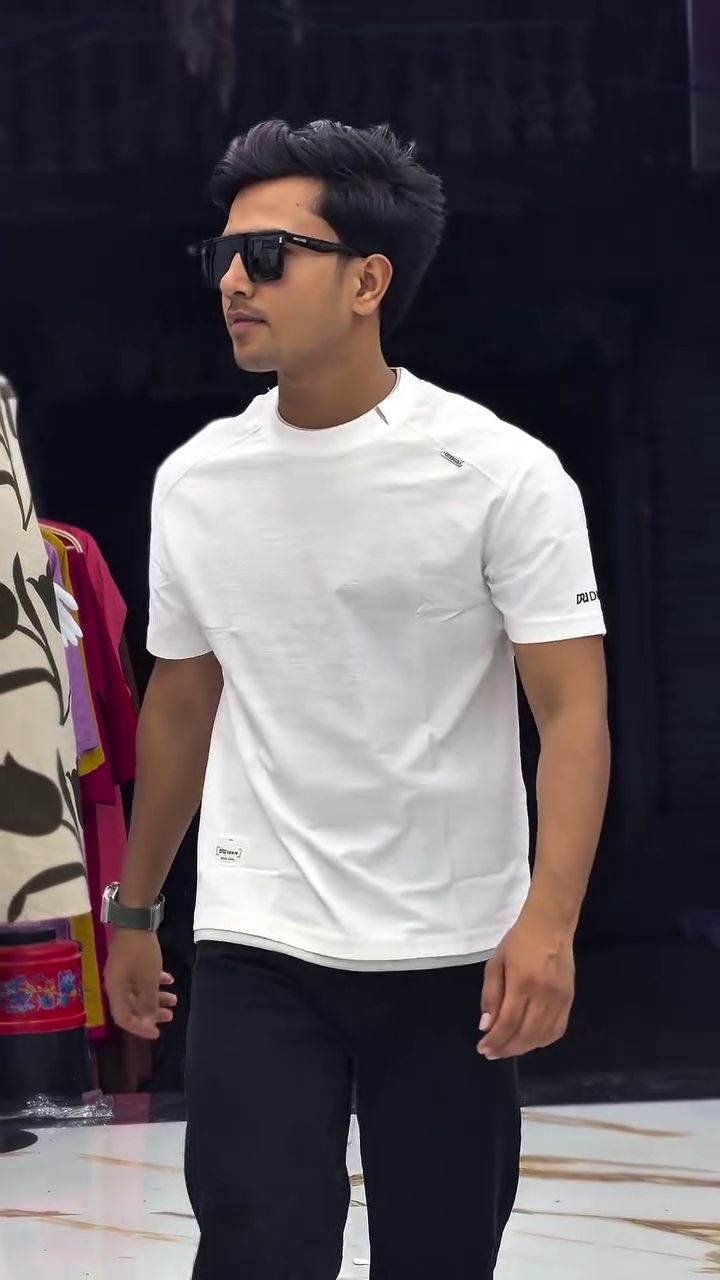 Men's Minimalist Layered Crew Neck T-Shirt - Image 2