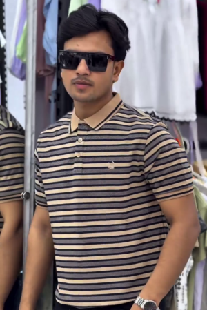 Men's Classic Stripe Polo T-Shirt
