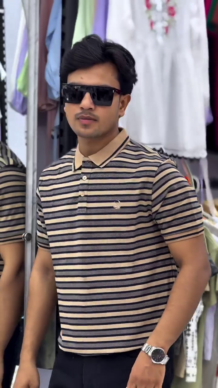 Men’s Classic Stripe Polo T-Shirt