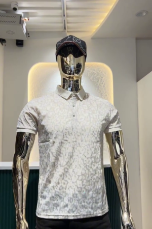 Men's Textured Jacquard Polo T-Shirt