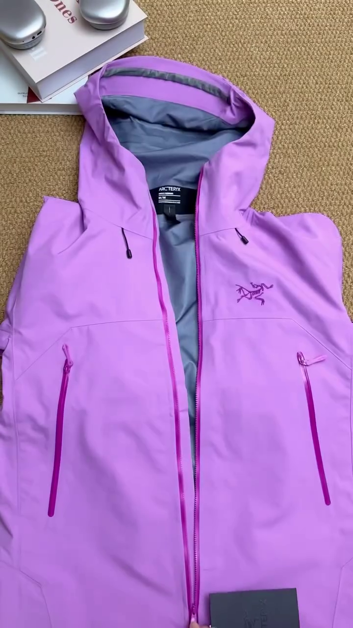 Lavender Purple Waterproof Hooded Rain Jacket - Image 3