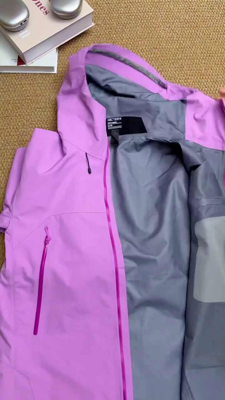 Lavender Purple Waterproof Hooded Rain Jacket - Image 2